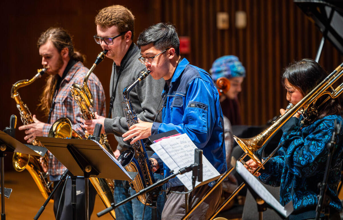 students take part in a jazz performance