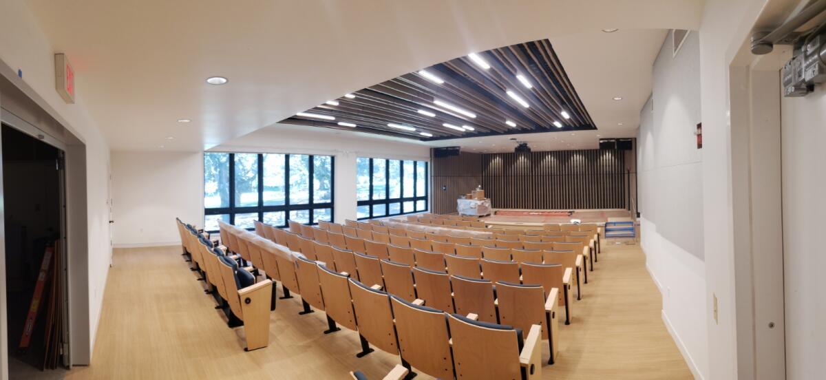 The Wu Performance Hall as it neared the end of its renovations.