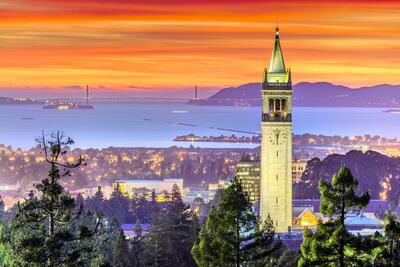 Sather Tower overlooking the Golden Gate